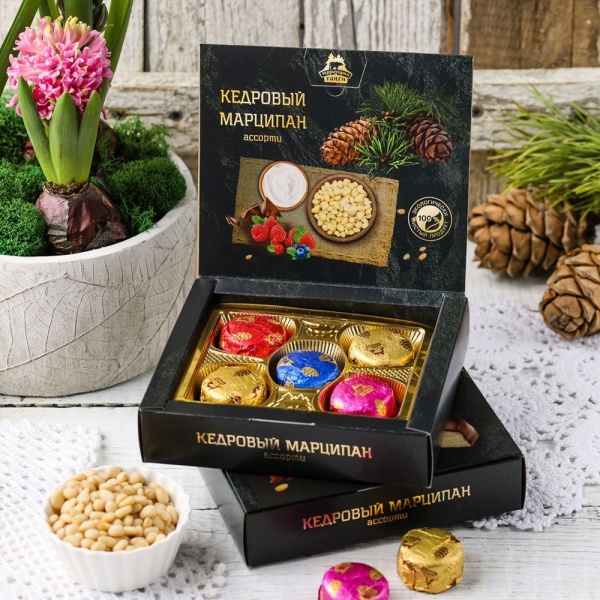 Кедровый марципан ассорти (классика/земляника/черника/малина/клюква)