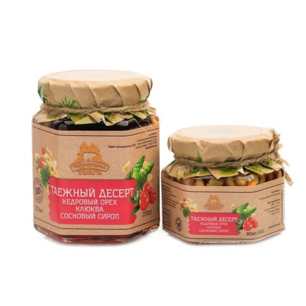 Таежный десерт с кедровым орехом и клюквой