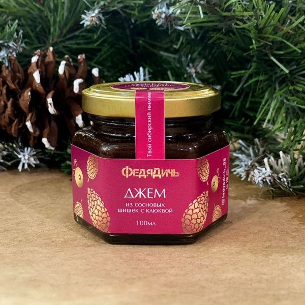 Джем из сосновой шишки с клюквой «ФедяДичь» Джем из сосновой шишки с клюквой «ФедяДичь»