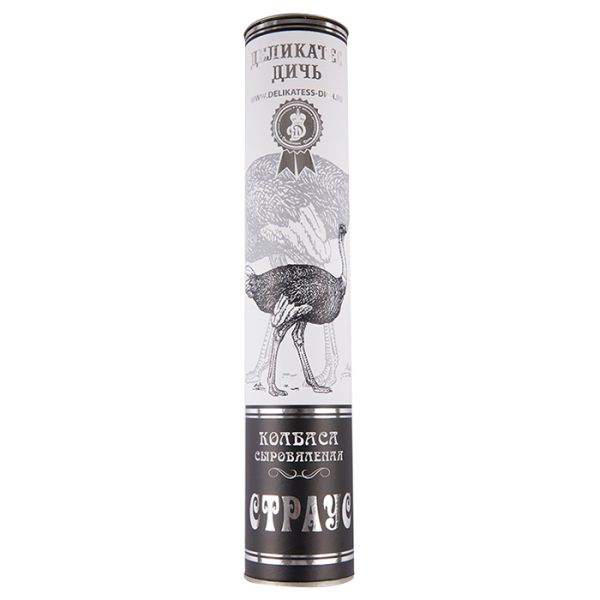 Фото Колбаса из мяса Страуса в подарочной упаковке (тубус) от магазина FedyaDich.ru