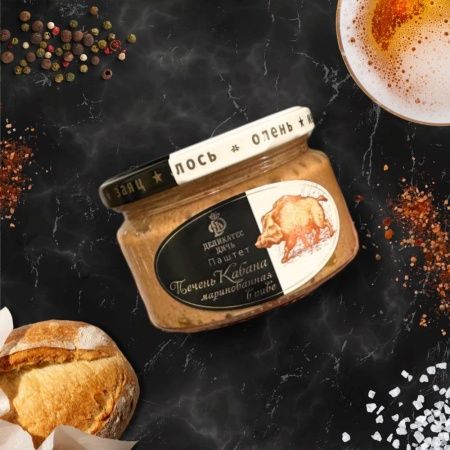 Паштет из печени кабана маринованной в пиве