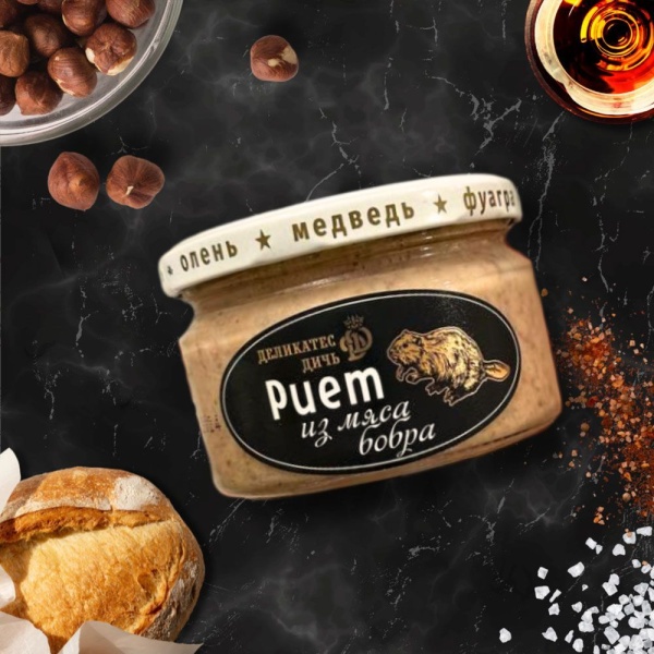 Риет из мяса бобра с орехами и коньяком Риет из мяса бобра с орехами и коньяком